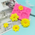 Gänseblümchen Silikonform für Schokolade Fondant und DIY Aroma Gips Bastelzubehör - Mehrloch Gänseblümchen Sonnenblume Design / Rosa