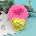 Heart rose shape silicone mold for DIY chocolate cake decoration and soap making - Single Item / Pink