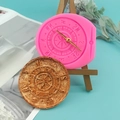 Stampo in silicone a bussola steampunk per decorazioni di torte fondenti e cioccolato - Stile Bussola Rotonda / Rosa