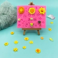 Molde de silicona rosa para tulipanes y girasoles con flores de fondant listas - Rosa