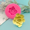 Pink succulent flower silicone mold for DIY chocolate fondant cake and epoxy resin crafts - Bright Pink Style