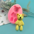 Beer-vormige siliconen mal voor chocoladetaart en gipsambachten met polka dot patroon - Roze