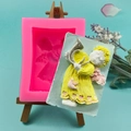 Stampo in silicone angelo 3D per decorazione torte fondente e cioccolato con angelo - Rosa