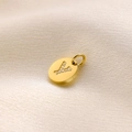 14K gold-plated round pendant featuring a sparkling diamond-encrusted letter V design - Gold / Letter Y