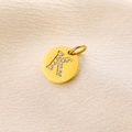 14K gold plated round pendant with crystal encrusted letter K for custom jewelry - Letter K