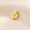 Elegant 14K gold plated letter Q pendant with sparkling pavé cubic zirconia - Letter Q