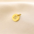 Elegant 14K gold round pendant featuring a sparkling micro-set crystal S-letter charm - Letter S