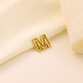 Pendentif lettre M minimaliste en acier inoxydable doré avec design ajouré pour bijoux - Lettre évidée M
