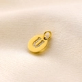 Elegant 14K gold oval pendant with micro-pave diamond letter U for daily wear - Letter U