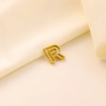 Pendentif lettre R doré en acier inoxydable évidé avec finition polie pour bijoux - Lettre évidée R