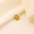 Pendentif lettre S ajouré en acier inoxydable plaqué or pour la création de bijoux - Lettre évidée S