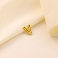 Pendentif lettre V ajouré en acier inoxydable doré mat pour création de bijoux - Lettre évidée V