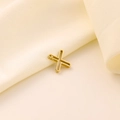 Pendentif lettre X évidée en acier inoxydable doré poli pour collier femme chic - Lettre évidée X