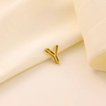 Pendentif lettre Y ajouré doré en acier inoxydable avec finition polie brillante - Lettre évidée Y