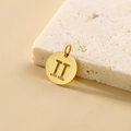 Golden stainless steel Gemini zodiac coin pendant with hollowed-out Roman numeral symbol - Gemini - Gold