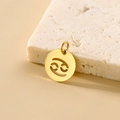 Golden stainless steel Cancer zodiac charm pendant for DIY bracelets and necklaces - Cancer - Gold