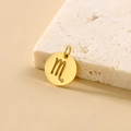 Gold stainless steel Scorpio zodiac pendant with hollow circular design for DIY jewelry - Scorpio - Gold