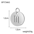 Silver stainless steel Scorpio zodiac charm pendant for DIY bracelets and necklaces - Xp1734a3 - Scorpio