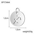Silver stainless steel Sagittarius zodiac round pendant with hollow design for jewelry making - Xp1734a4 - Sagittarius