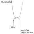 Dettaglio della collana con fiocco argento con dimensioni 38cm di lunghezza e 0,2cm di larghezza - Argento (ML47674AW0)