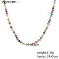 Collana girocollo retrò colorata con vivaci perle quadrate e distanziatori dorati - Stile Perline Quadrate Colorate (YXX0021B)