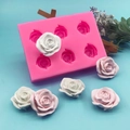 Molde de silicona de 6 cavidades de rosa para chocolate, piruletas y decoraciones de repostería - 6 Cavidades Rosa