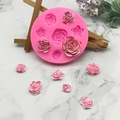 Silikonform für Rosen aus Schokolade und Fondant mit fertiger Blumendekoration - Rosen-Stil (QH2256)