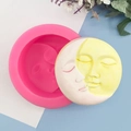 Silicone mold for DIY moon and sun sleeping baby soap, gypsum ornaments and handicrafts - Moon and Sun Face (QH1705)