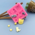 Pink silicone cat and yarn ball mold for DIY fondant, cakes, and handmade crafts - Cat Yarn Ball Combination Style (QH2810) / Pink