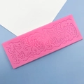 Rosa Silikonform mit Blumenmuster für Fondant-Kuchendeko und DIY-Backen von Verzierungen - Blumentextur (QH2322)
