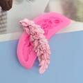 Pink silicone feather flower mold for DIY cake fondant and chocolate decoration - Pink