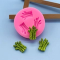 Roze siliconen asperge vorm voor decoratie van fondant taarten en chocolade - Aspergevorm Stijl / Roze