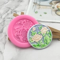 Roze siliconen vorm voor 3D bloem fondant versieringen met bloemenreliëf voor taarten - Roze