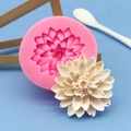 Siliconen lotusvorm voor fondant en kaarsen met gedetailleerde 3D-bloemblaadjes - Dahlia Stijl (QH1911) / Roze