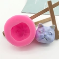 Molde de silicona gato para pasteles o resina con detalles de pelaje finos - Estilo Forma de Gato (QH6047) / Rosa