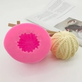 Molde de silicona rosa en forma de bola de cactus para velas y jabones manualidades - Forma de Ovillo de Lana / Rosa