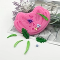 Rosa Silikonform mit Stechpalmenblättern und Beeren für DIY Weihnachts-Fondant-Deko - Rosa Stechpalmenblatt Beere Stil