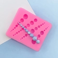 Pink silicone pearl bead mold for fondant cake decorating and DIY baking sugarcraft tools - Pearl Border Style (QH2975)