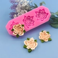 Stampo in silicone rosa con 3 rose per torte fondenti e creazione di sapone fai-da-te - Stile Rosa (QH3007) / Rosa