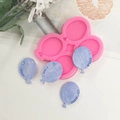 Roze siliconen ballonvorm met 4 holtes voor chocolade, hars en taartdecoratie - Roze