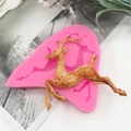 Siliconen mal van hert voor fondant en DIY 3D rendier hars ambachtelijke decoratie - Enkel Hert (QH6318) / Roze