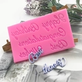 Stampo in silicone rosa con scritte Happy Birthday per decorazioni di torte fai-da-te - Rosa