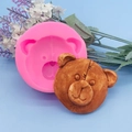 Pink silicone bear head mold for fondant, chocolate and DIY baking crafts - Bear Head / Pink