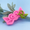 Silikonform mit europäischem Blattranken-Relief für DIY-Torten und Fondant-Deko - Scroll Blatt Muster Form / Rosa