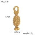 Macro detail of a 1.7cm golden spiral pendant with dimensions and product specifications - Spiral Art Style (HP2217B)