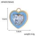 Vue détaillée du pendentif coeur en or 18k avec émail bleu clair et cristal incrusté - Pendentif Cœur Émail Bleu Clair Avec Zircon Bleu Clair (HP40957B4W5)