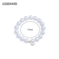 Détail d'un bracelet de perles de 17cm avec perles de 1cm et accent doré élégant - Bracelet Perle Boule Dorée (GS00449D)