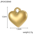 Detailed view of 1.3cm gold heart pendant with weight 2.7g and mirror polished finish - Heart Style (JP43433DW0)