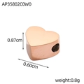 Makroaufnahme einer roségoldenen Herzperle mit Hochglanzfinish und präzisen Maßen - Roségold Herzperle (AP35802C0W0)