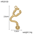 Golden stethoscope metal pendant HP2015D with dimensions 2.6cm by 1.3cm weight 1.4g - Stethoscope Style (HP2015D)